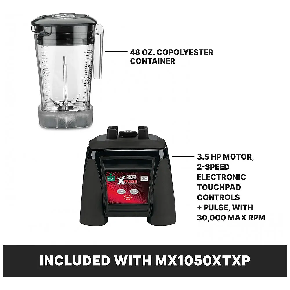 Liquidificador Profissional 1,4L com Função de Pulsar, Jarro de Copolímero sem BPA e Plugue de 5 a 15 Fases, 110V, Waring MX1050XTXP — foto 3