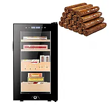 Humidor Elétrico Koyike 46L para 200 Charutos com Aquecimento e Resfriamento Compensação Térmica 240V