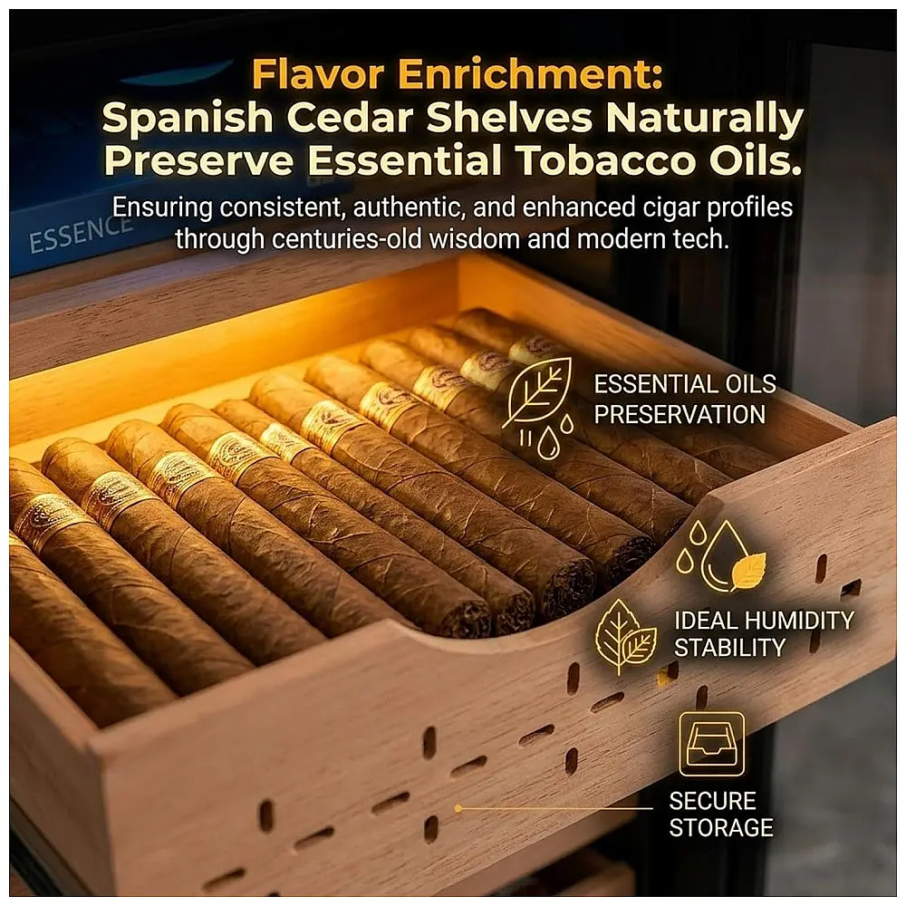 Humidor Elétrico Koyike 46L para 200 Charutos com Aquecimento e Resfriamento Compensação Térmica 110V — foto 3