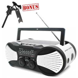 Rádio AM FM e NOAA 4000mAh Com Bateria Solar ou Manivela de Recarga USB Alarme SOS, GREADIO GR093W
