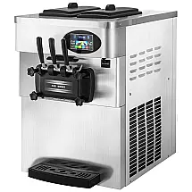Máquina de Sorvete Profissional em Aço Inoxidável com 3 Bicos e Tela LCD, 110V 2200W, VEVOR, Laranja