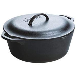 Apresentar Panela de Ferro Fundido 7L Pré Temperada, com Alça de Metal, LODGE L10DOLKPLT, Preto