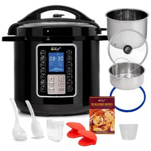Deco Chef Panela de Pressão 10 em 1 Elétrica de 7.5L, 1200W, 110V, Preta