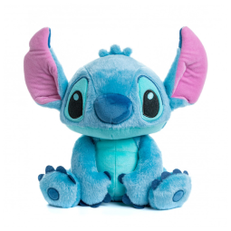 Pelúcia Stitch 22 cm de Altura com Bordados Detalhados, Orelhas Grandes e Função de Rir, Girar e Falar para Bebês e Crianças