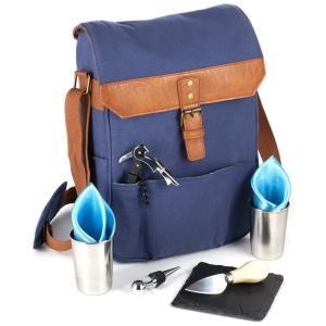 Bolsa Térmica Para Transporte de Vinhos até 2 Garrafas, GENERIC, Azul