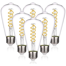 Lâmpada LED Vintage 450LM, Fumê 4,5W 5000K, 6 Un, AUSTIN COAST, Cinza