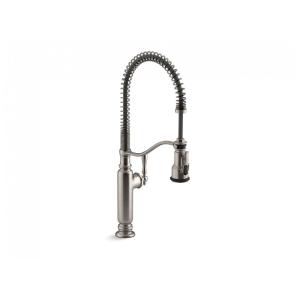 Torneira Cozinha Semi Profissional com Pulverizador Pull Down Sprai, Aço Inoxidável, KOHLER 77515-VS Tournant