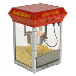 Pipoqueira Elétrica Vintage Produz até 1,9 kg de Pipoca com Panela de 113g, Copo Medidor, Colher de Pipoca e Copo de Tempero, 110V, Funtime