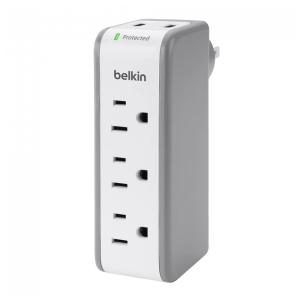 Protetor Contra Picos de Energia e Raios 918 Watts com 3 Portas CA e 2 USB, 110v, BELKIN BS00, Branco