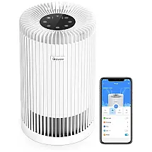 Purificador de Ar Inteligente com Filtro HEPA H13 Modo Automático Wi Fi e Controle de Voz para até 42 m2, GOVEE H7121101, Branco