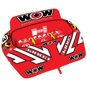 WOW Boia Rebocável Inflável Para 3 Pessoas, Resistente, Vermelho