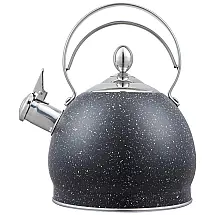 LUXGRACE Chaleira 2L com Apito e Cabo ergonômico, Aço Inoxidável, S P, Preto