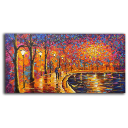 Tyed Art Quadro Decorativo Pintado à Mão Contemporânea Impressionista 60 x 120cm