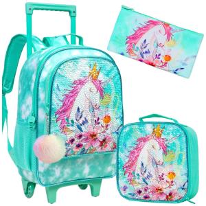 Mochila infantil com rodinhas para meninos e meninas, ideal para escola e passeios CCJPX