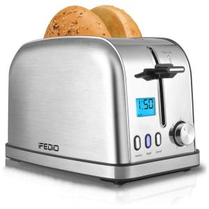 Torradeira de 2 Fatias de LCD com Cronômetro de tela, 900W, 110v, IFEDIO, Prateado