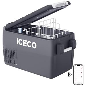 Mini Cooler, Geladeira Automotiva Portátil DC 12 24V AC 110 229 V, Capacidade 31L, ICECO JP30 with Cover, Preto