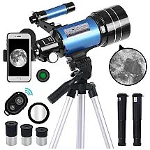 Telescópio Astronômico 15x150 com Adaptador de Celular e Controle Remoto, STARKISS, Laranja
