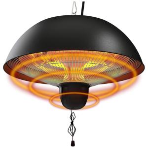 Aquecedor Suspenso Externo Elétrico com 3 Modos Aquecimento e IP55 à Prova D'água, 110V 1500W, Paraheeter, Preto
