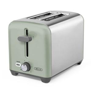 Torradeira Elétrica 2 Fatias com 6 Níveis de Tostagem e Bandeja de Migalhas Removível, 110V 750W, BELLA, Verde