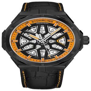 Relógio Masculino Automático, Resistente 50m, STUHRLING 379.06C, Preto