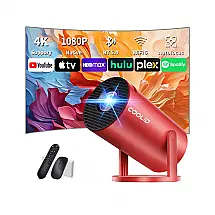 Projetor Mini coolid Vermelho Suporte 4K Nativo 1080P WiFi 6 Rotação 180° C2 36V