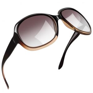 Óculos de Sol Feminino com Proteção UV, Joopin B13, Marrom Gradiente