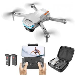 Drone Profissional com Câmera 1080P HD, 2 Baterias e Estojo de Transporte, OKYUK, Prateado