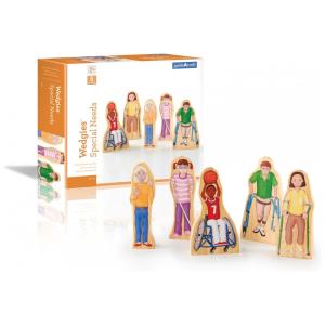 Figuras Wedgies Guidecraft Multicolor Crianças com Necessidades Especiais 5 Peças Madeira Dupla Face G1124