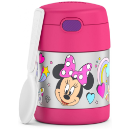 Minnie Frasco Térmico para Alimentos 300mL em Aço Inoxidável com Colher, THERMOS F3102MM6, Rosa