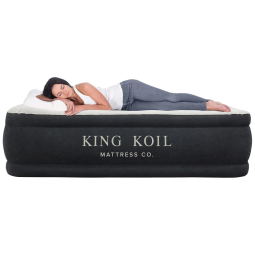 Cama Colchão Inflável Cama Califórnia Luxo Bomba Interna 120V AC Altura 50,80cm, KING KOIL 29172, Preto