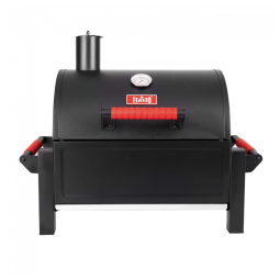 Churrasqueira a Carvão com Grelha de Ferro Fundido e Alças Anti Escaldamento para ao Ar Livre, Feasto, Preta