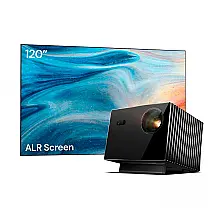 Projetor 4K a laser VisionMaster Max Valerion com tela fixa Fresnel ALR 120 polegadas ganho 1.8 rejeição de luz ambiente 110V