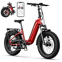 Bicicleta Elétrica Dobrável Sisigad 1500W, Pneus Fat 20"x10 cm, Bateria 48V 15Ah, Autonomia 96 km, 7 Marchas, Freios a Disco