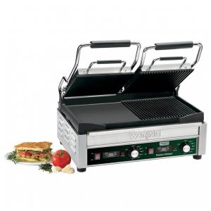 Grelha Panini Waring WDG300T Duas Placas Lisas/Ranhuradas Inox 240V 3120W Timer 43x23.5 cm