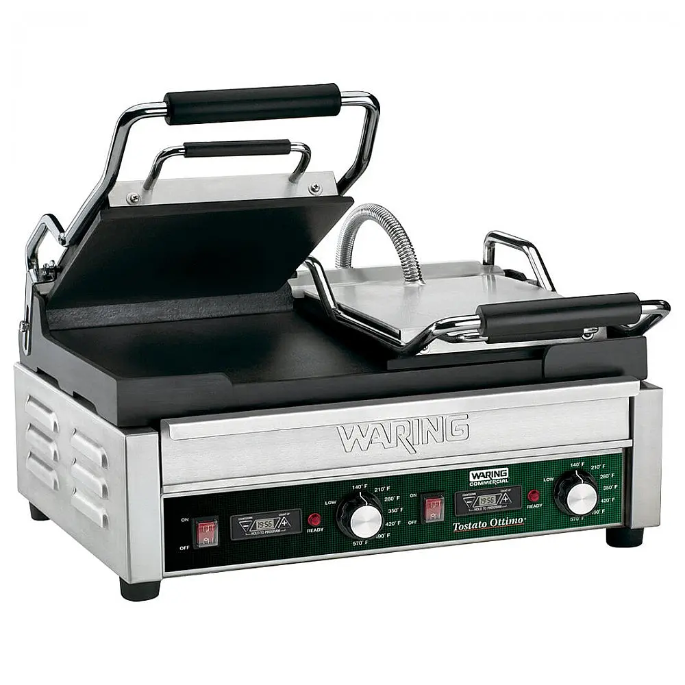 Waring WFG300T Panini Grill Tostato Ottimo com Timer e Superfície de Cozimento 43x24 cm, 3120W