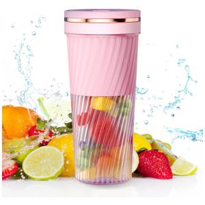 Liquidificador Portátil com Carregamento USB e 10 Lâminas de Aço Inoxidável, 150W, Hweryho, Rosa