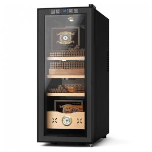 Umidor elétrico EUHOMY, capacidade de 35L para 255 charutos, com controle de temperatura, madeira de cedro espanhol, 4 camadas e higrômetro