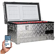 Cooler Elétrico Automotivo Portátil 75 Litros com Controle por APP e Painel de LED, PFRIGO, Preto