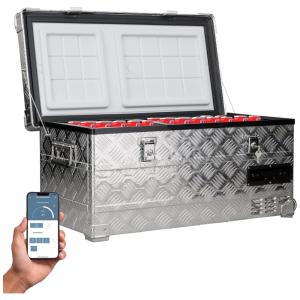 Cooler Elétrico Automotivo Portátil 75 Litros com Controle por APP e Painel de LED, PFRIGO, Preto