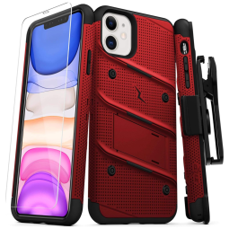 Capinha Compatível com iPhone 11 a Prova d com Vidro Temperado, ZIZO BOLT IPH61 RDBK, Vermelho