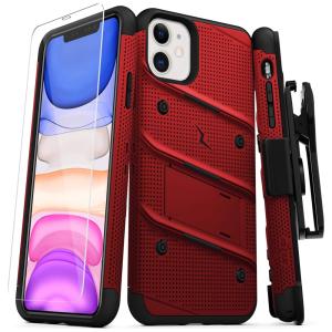 Capinha Compatível com iPhone 11 a Prova d com Vidro Temperado, ZIZO BOLT IPH61 RDBK, Vermelho