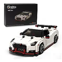 Kit de Construção Mini Carro de Corrida Esportivo GTRS MOC com 1024 Peças, Nifeliz, Branco