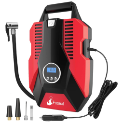Foseal Mini Compressor de Ar Elétrico Portátil, 12V DC, 150 PSI, 120W, automático e Led de emergência