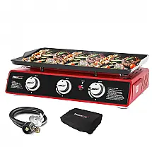 Churrasqueira a Gás Portátil com 3 Queimadores, 25500 BTU, ROYAL GOURMET PD1301R, Vermelho