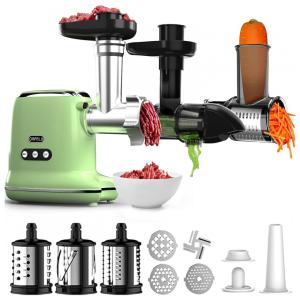 Moedor de Carne Elétrico 5 em 1 Profissional, Aço Inoxidável, 150W, 110v, ORFELD, Verde