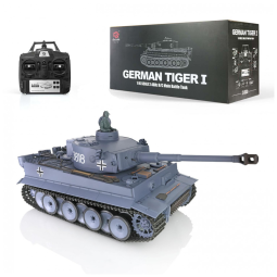 Tanque de Guerra RC TOUCAN German Tiger I 1:16, Controle Remoto, Azul, 38 cm - Hobby Militar Realista