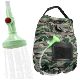 Chuveiro Portátil 20L com Bomba a Pressão e Mangueira para Acampamento, KIPIDA, Verde