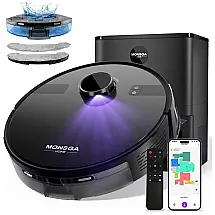 Robô Aspirador MONSGA MS1 MAX 3 em 1 com Estação Auto Esvaziar 3,5L e Navegação LiDAR 6000Pa Cinza Estrelado