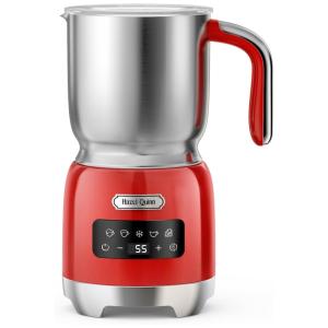 Espumador de Leite Hazel Quinn, 5 em 1, Ajuste de Temperatura e Espessura, Copo 400ml p/ Café Latte Quente e Gelado, Lavável em lava-louças