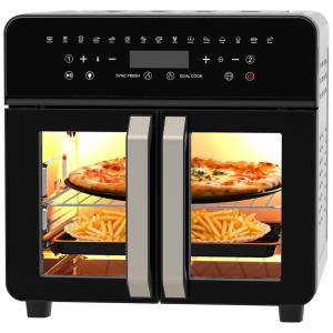 Forno Combinado Air Fryer e Torradeira, Porta Francesa, Controle Digital, 15 Funções de Cozimento, 13 Acessórios Inclusos, AIZIYO